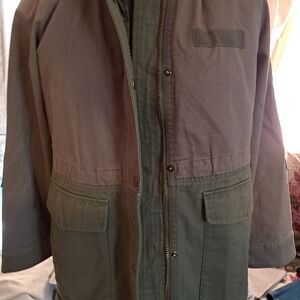 GAP Two-Tone Military Field Jacket in Olive Green & Brown